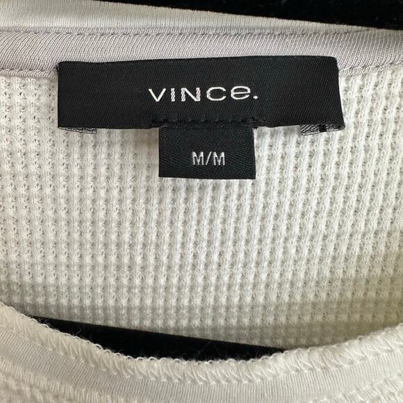 NWT Vince Thermal Crewneck Long Sleeve Shirt Men's Cream Size Medium - Picture 5 of 6